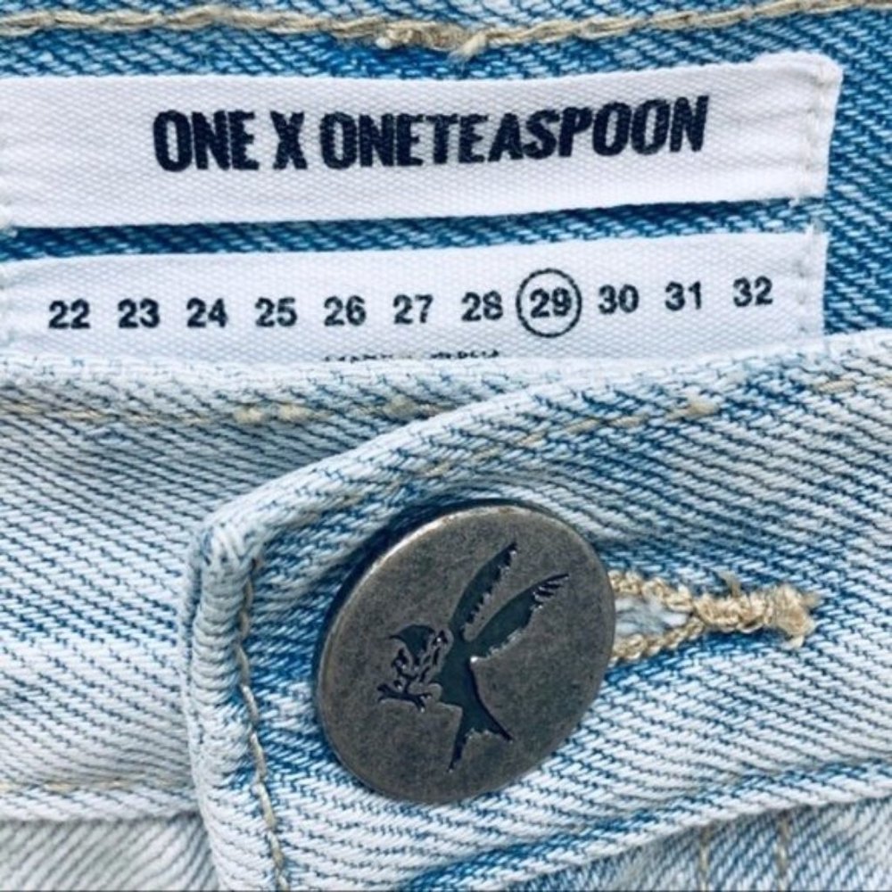 NWT One Teaspoon • High-Waist Denim Mini Skirt, 29 - Picture 14 of 16